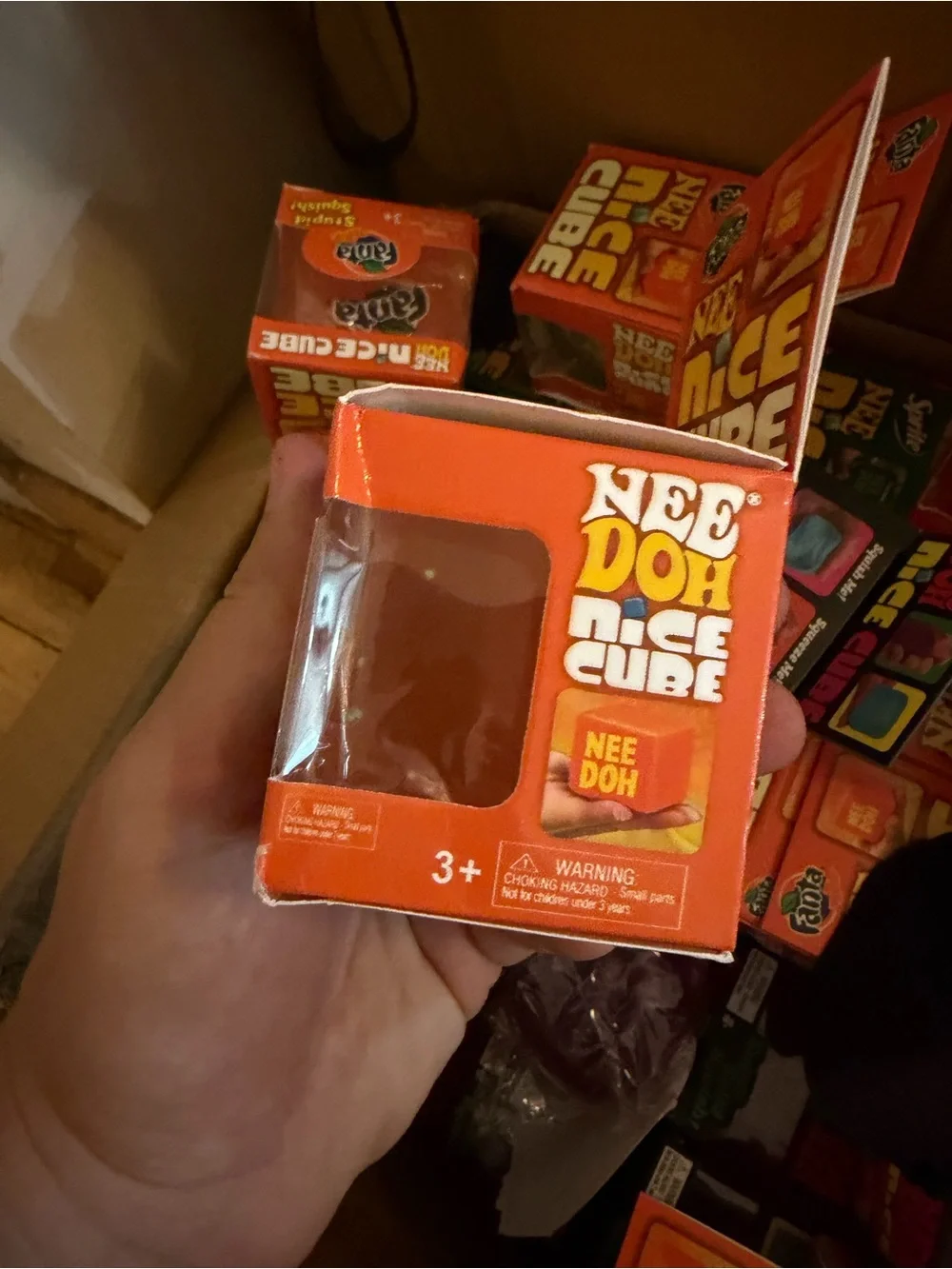 Nee Doh Nice Cube Orange Squishy Toy - Brand